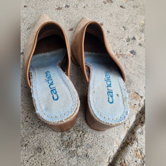 Vintage Candies Suede Leather Mules Size 10M Wood Heel - Picture 7 of 13